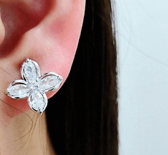 Emmespcs Brincos Flor de Zircônia Cúbica
