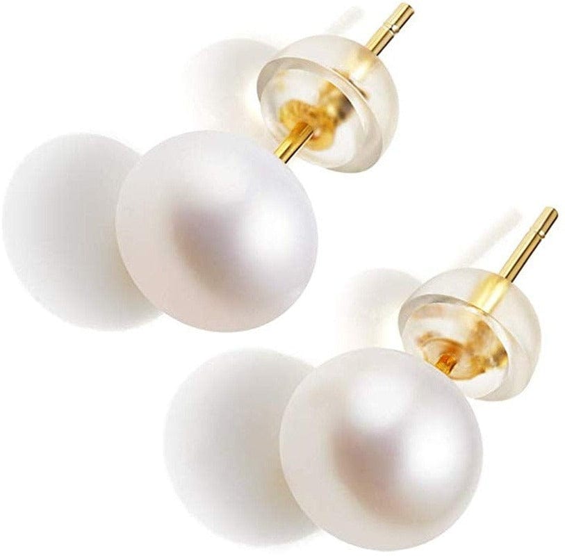 Emmespcs Joias pérola branca dourada / 11-12mm / feminino Brincos de Pérolas em Botão - 11-12mm