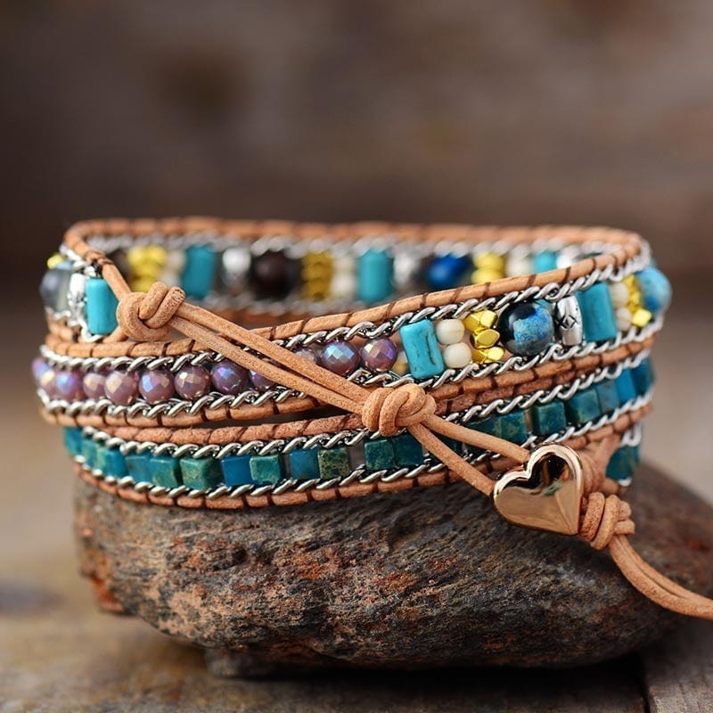 emmespcs Pulseiras adulto / Azul / feminino Pulseira de Pedra Natural Opala