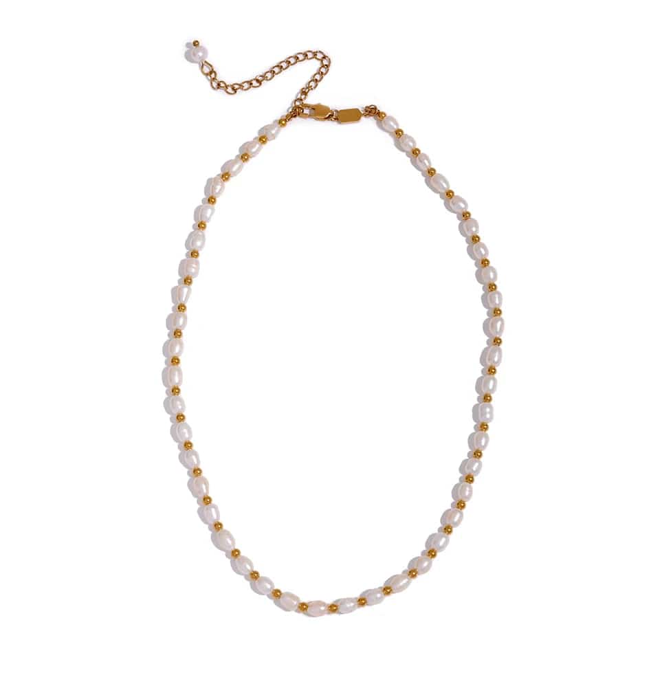 Emmespcs Colares Branca Colar Pearl Chic